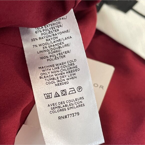 Ann Taylor Womens High Rise Wide Leg Red Pants Sz 0 - New - Picture 7 of 8